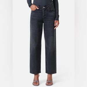 AGOLDE V-Waist Baggy Jeans Denim in Hitch Washed Black size 24 NWT $248